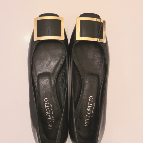 Bellofatto Made in Italy Black and Gold Leather shoes Size 6 - Picture 7 of 14